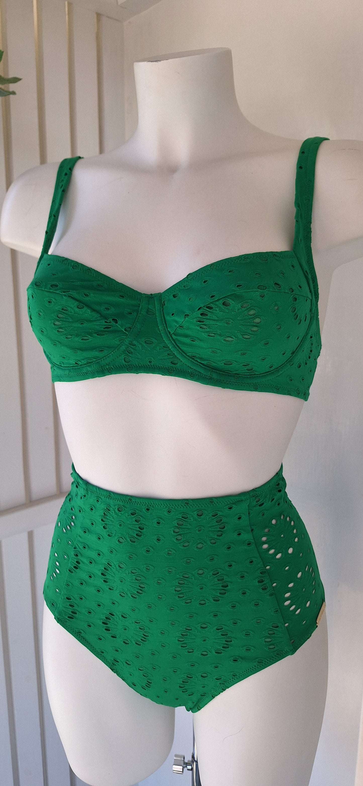 Green high waist bikini set