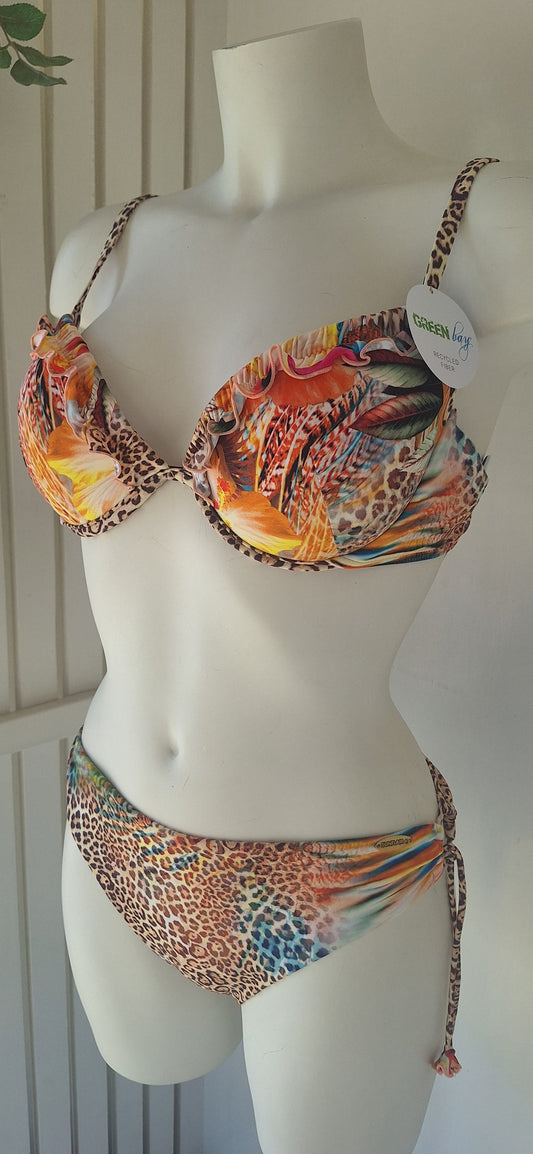 Push up tropical bikini set